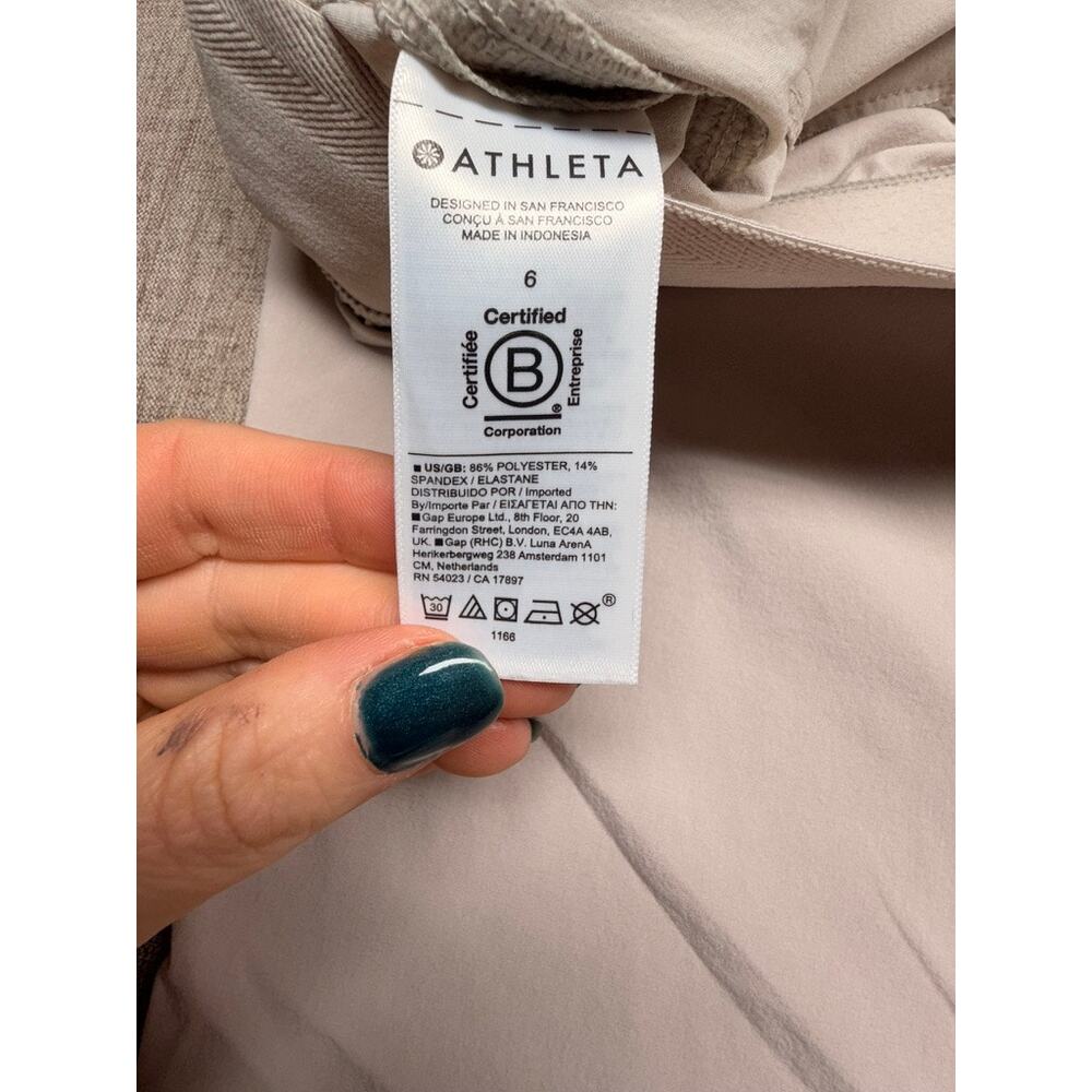 Athleta Women’s Size 6 Gray Pull On Ankle Pants Zip Hem Stretch Travel - Picture 7 of 7